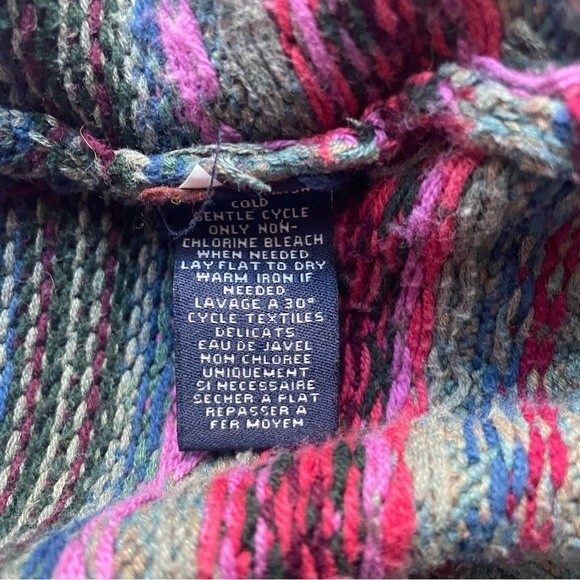 Vintage Chaps Fair Isle Nordic Sweater Cotton Blend Pink Sage Multi Size Medium - Picture 10 of 12